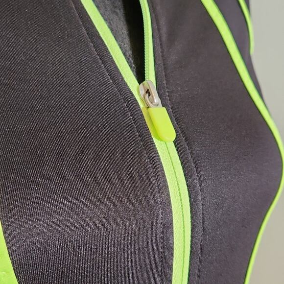 FILA Athletic Black & Neon Green Women's Zip Jacket, Size XS - Picture 10 of 12